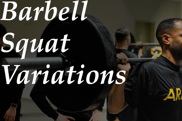 Army soldier doing a barbell squat