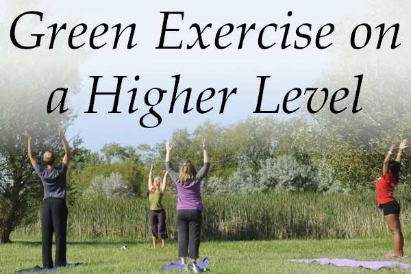 People doing yoga outdoors