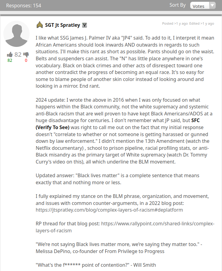 Jt's thoughts on BLM in 2024.